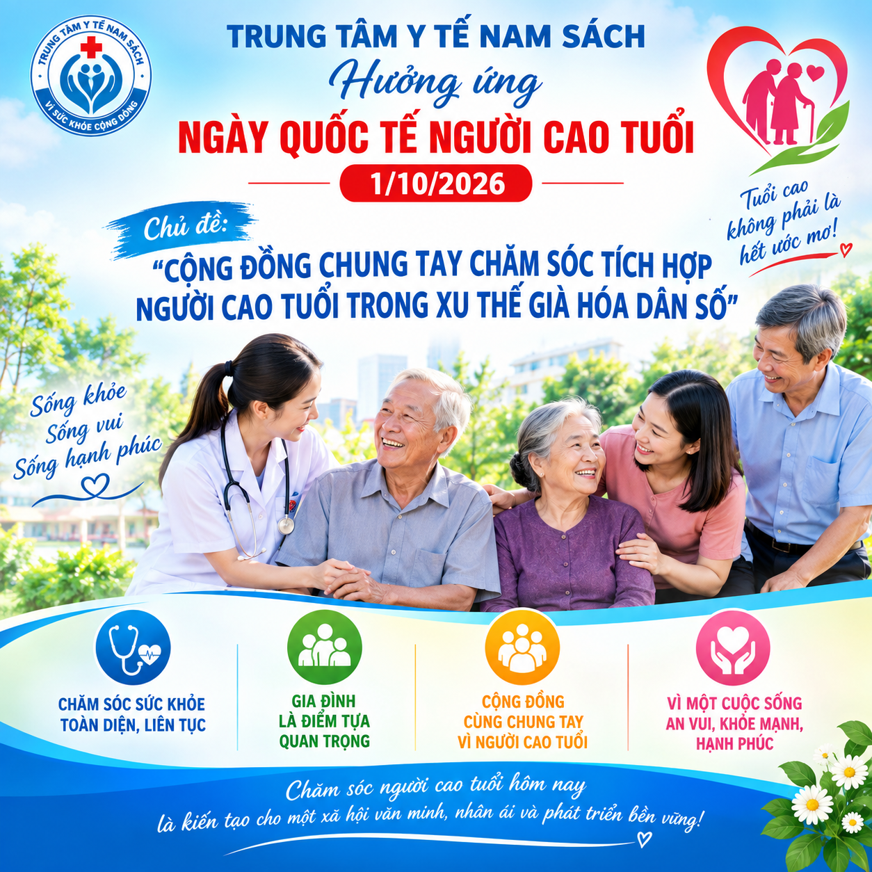 TRUNG TÂM Y TẾ NAM SÁCH HƯỞNG ỨNG NGÀY QUỐC TẾ NGƯỜI CAO TUỔI 01/10/2026
