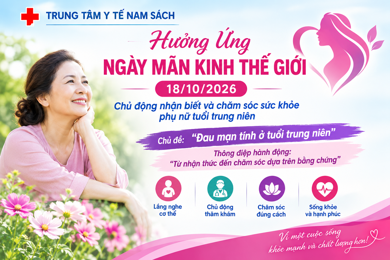 Chủ động nhận biết và chăm sóc sức khỏe phụ nữ tuổi trung niên