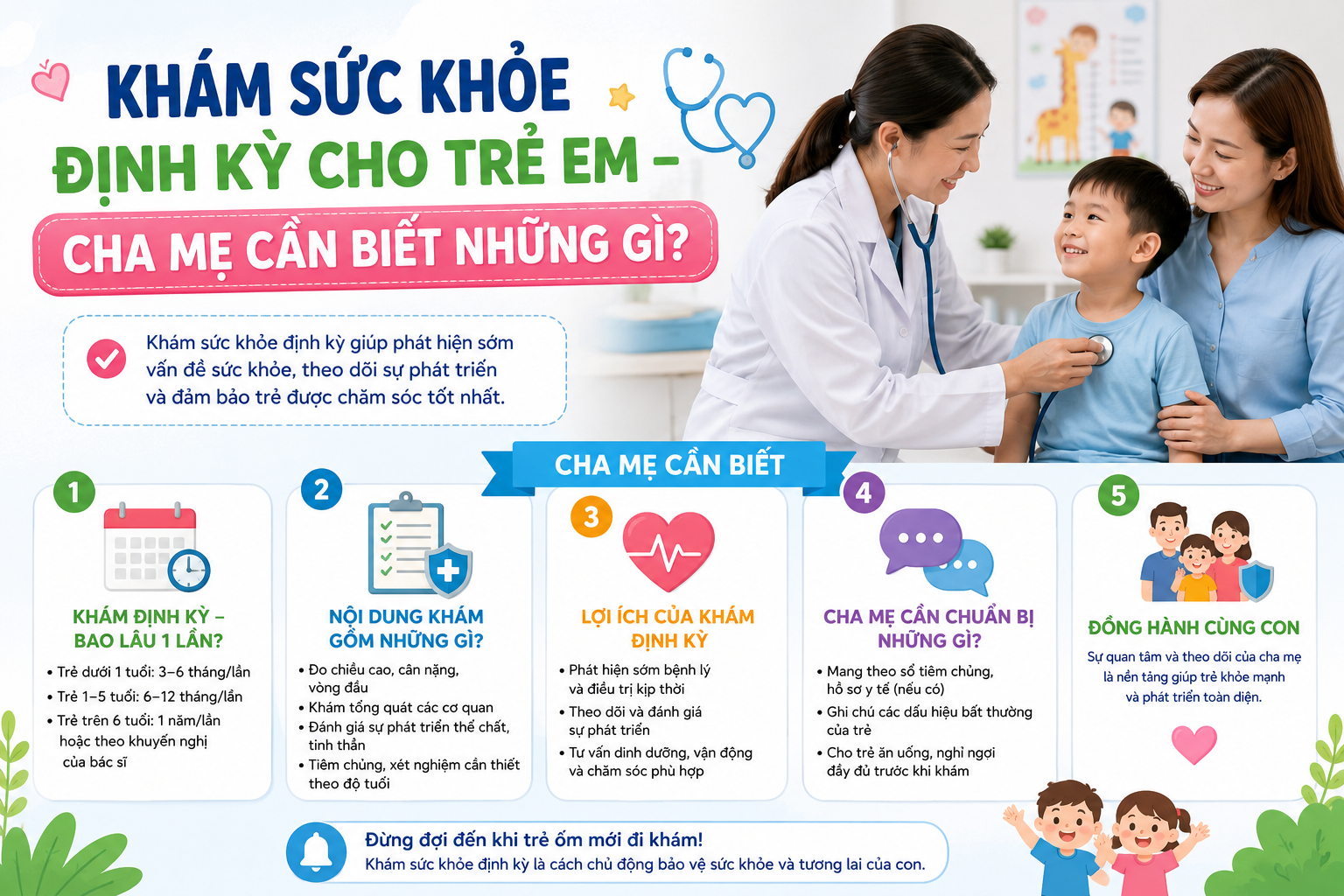 KHÁM SỨC KHỎE ĐỊNH KỲ CHO TRẺ EM – CHA MẸ CẦN BIẾT NHỮNG GÌ?