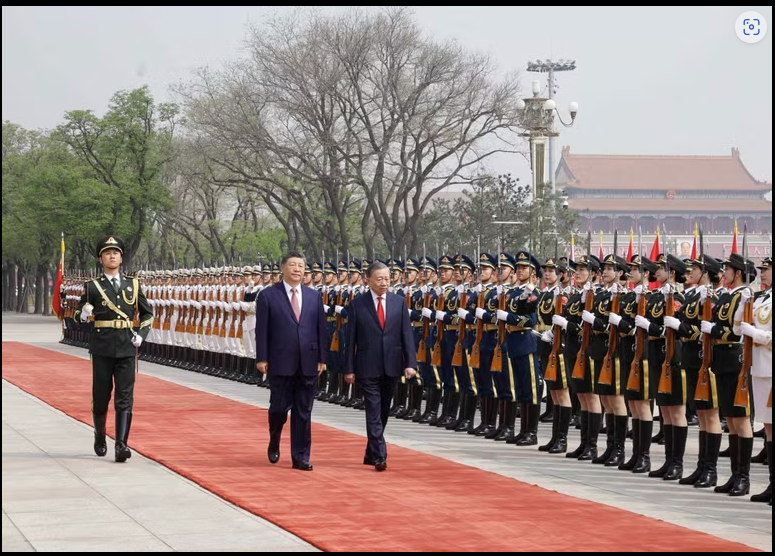 Lễ đón trọng thể cấp Nhà nước Tổng Bí thư, Chủ tịch nước Tô Lâm đến thăm Trung Quốc