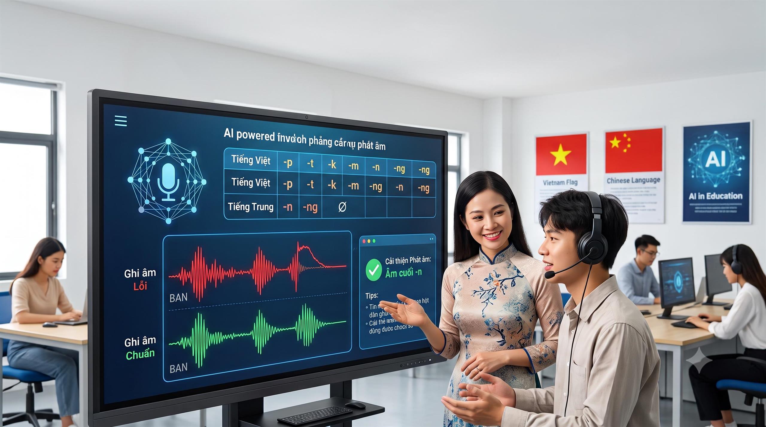 Đối chiếu ngữ âm - âm vị và ứng dụng AI trong giảng dạy phát âm tiếng Việt: Nghiên cứu trường hợp âm cuối cho người nói tiếng Trung