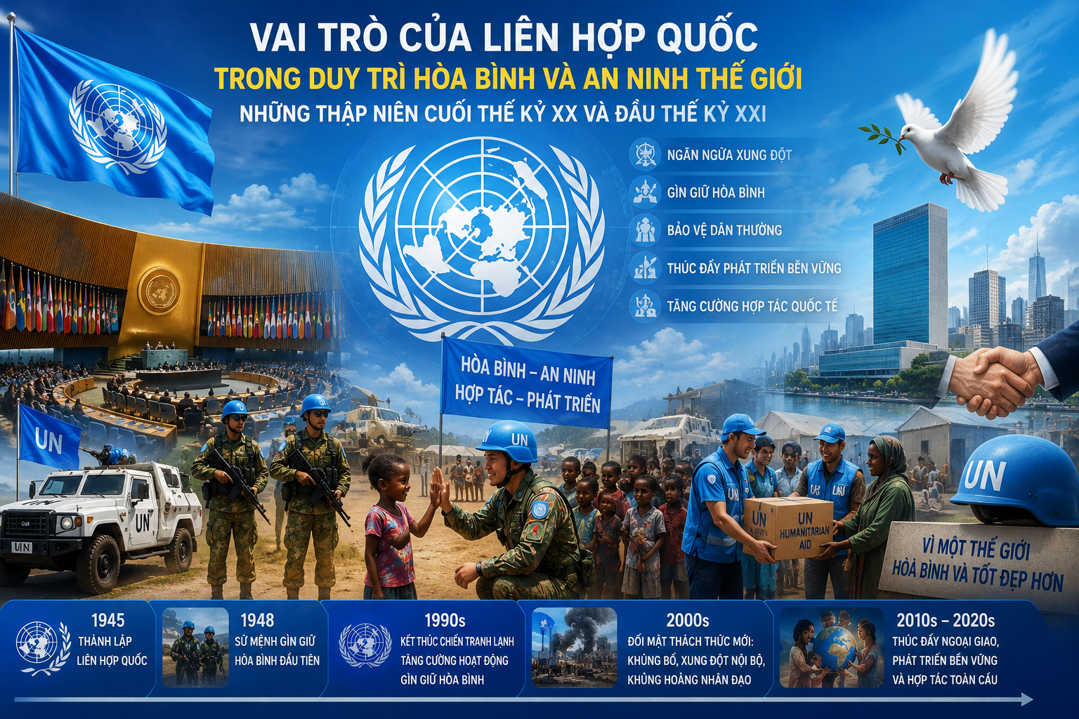Bài báo Khoa học: Vai trò của Liên Hợp Quốc trong duy trì hòa bình và an ninh thế giới những thập niên cuối thế kỷ XX và đầu thế kỷ XXI