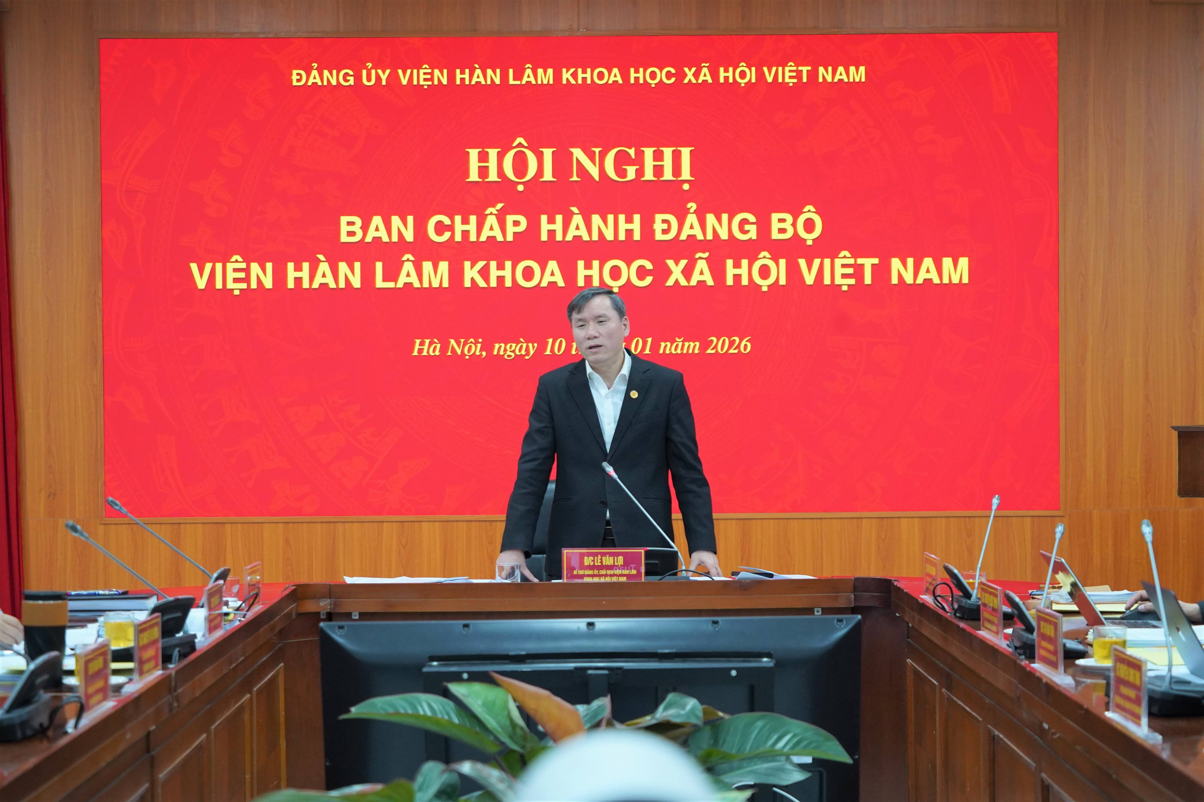 Hội nghị Ban Chấp hành Đảng bộ Viện Hàn lâm Khoa học xã hội Việt Nam Quý I/2026