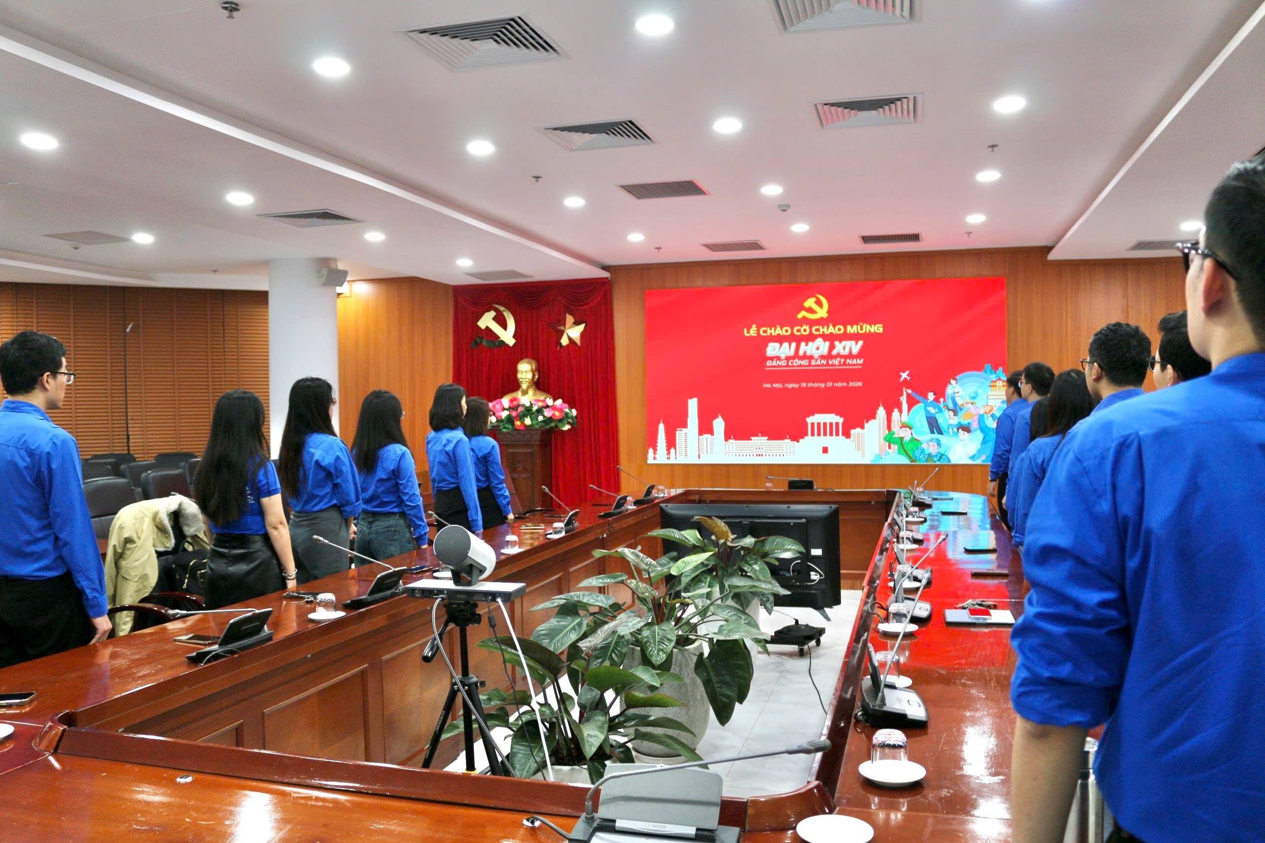 Lan tỏa niềm tin, khơi dậy khát vọng cống hiến tuổi trẻ viện Hàn lâm Khoa học xã hội Việt Nam tổ chức Lễ Chào cờ chào mừng Đại hội XIV của Đảng