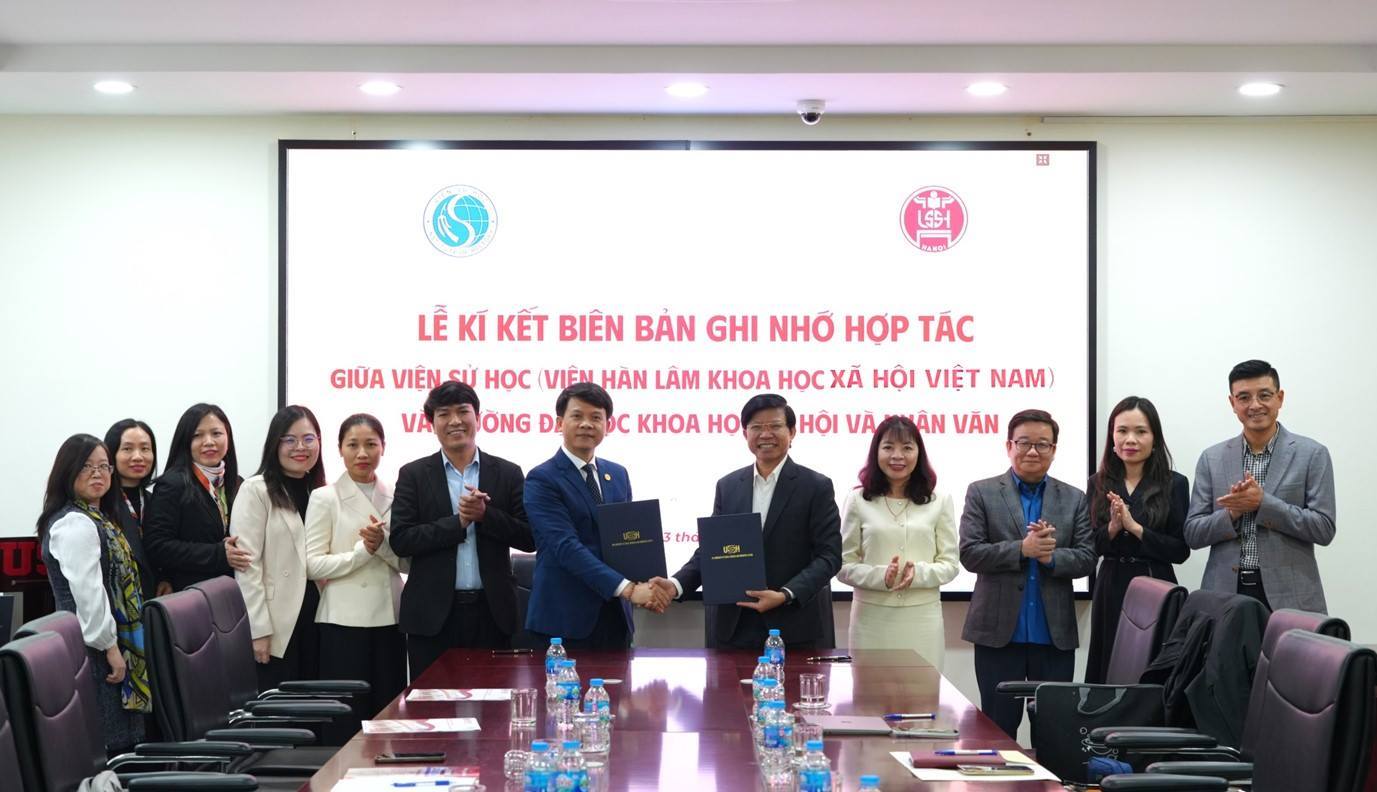 Ký kết biên bản ghi nhớ hợp tác giữa Viện Sử học (Viện Hàn lâm Khoa học xã hội Việt Nam) và Trường Đại học Khoa học xã hội và nhân văn (Đại học Quốc gia Hà Nội)