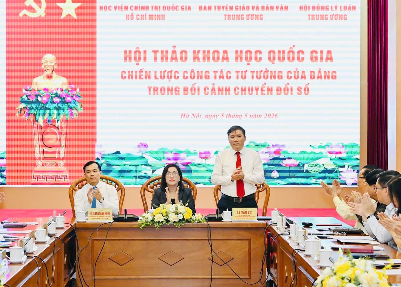 Hội thảo khoa học quốc gia “Chiến lược công tác tư tưởng của Đảng trong bối cảnh chuyển đổi số” 