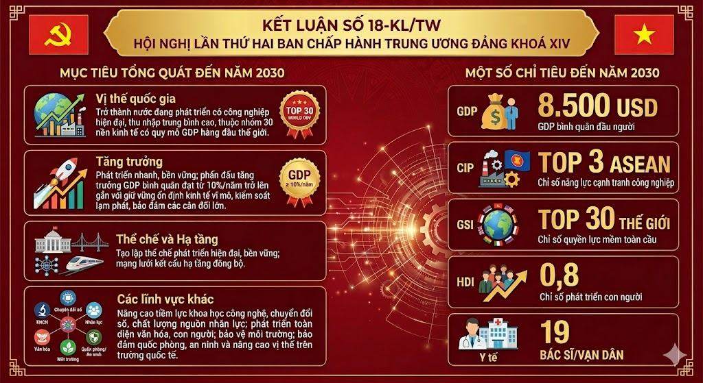 Mục tiêu phát triển con người Việt Nam toàn diện trong Kết luận số 18-KL/TW Hội nghị lần thứ 2 Ban Chấp hành Trung ương Đảng khóa XIV