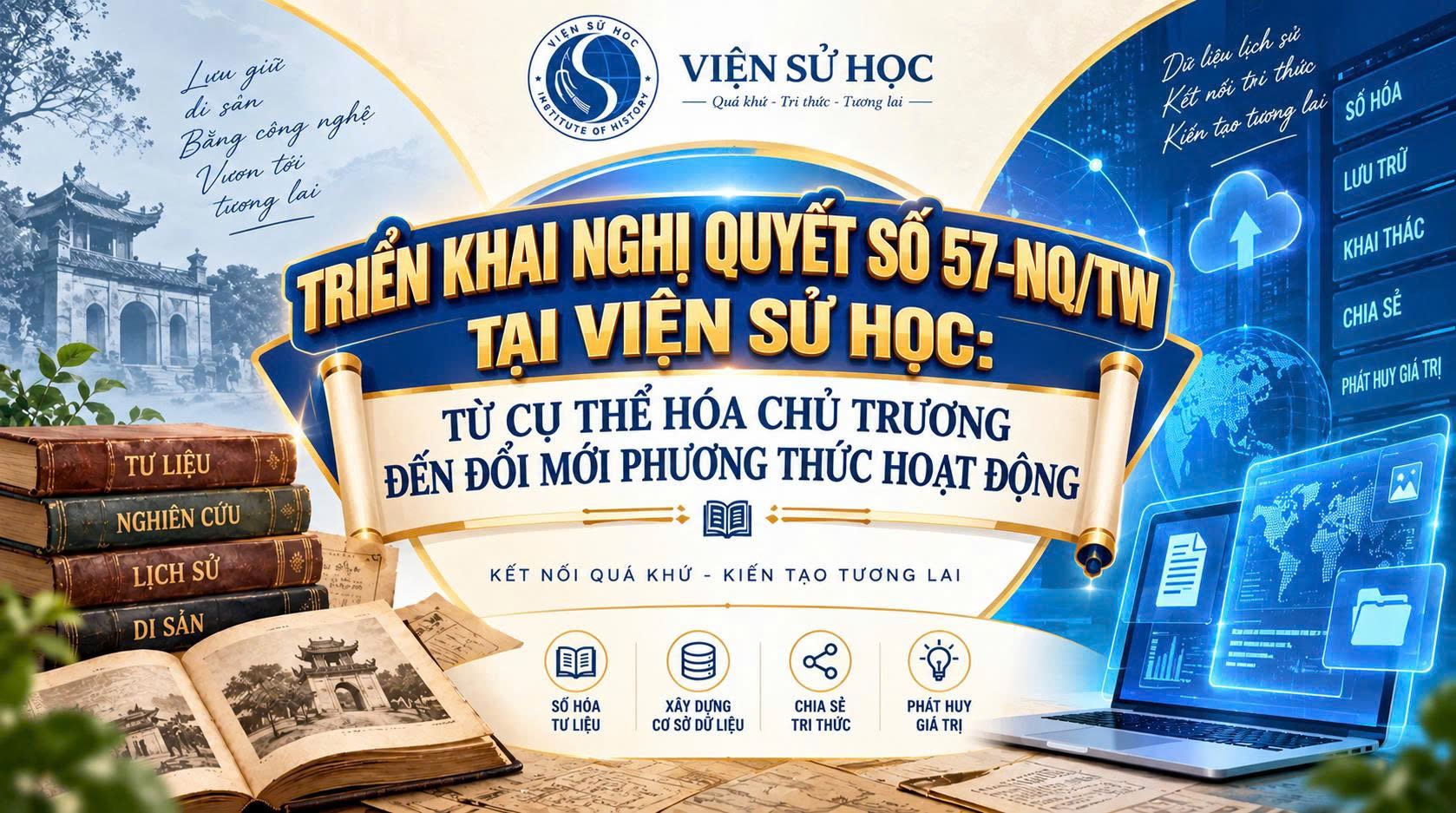 Triển khai Nghị quyết số 57-NQ/TW tại Viện Sử học: Từ cụ thể hóa chủ trương đến đổi mới phương thức hoạt động 