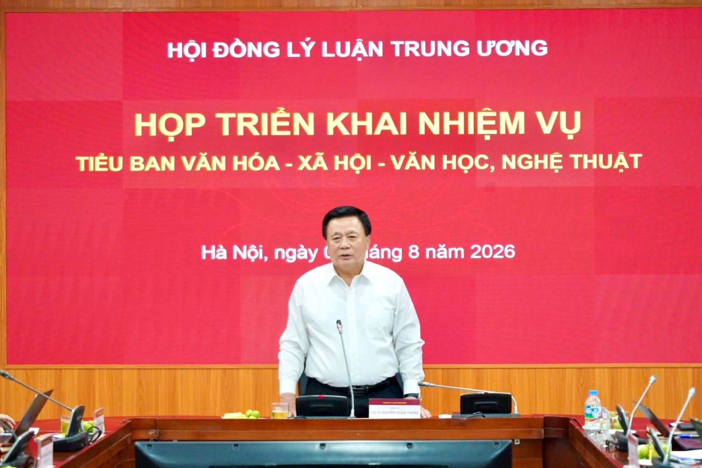 Thường trực Hội đồng Lý luận Trung ương làm việc với Tiểu ban Văn hóa - Xã hội - Văn học, nghệ thuật nhiệm kỳ 2026–2031
