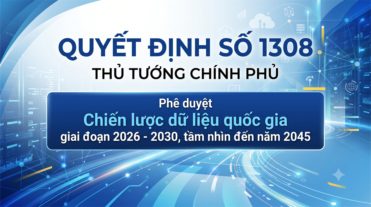 Quyết định số 1308/QĐ-TTg của Thủ tướng Chính phủ: Phê duyệt Chiến lược dữ liệu quốc gia giai đoạn 2026 - 2030, tầm nhìn đến năm 2045