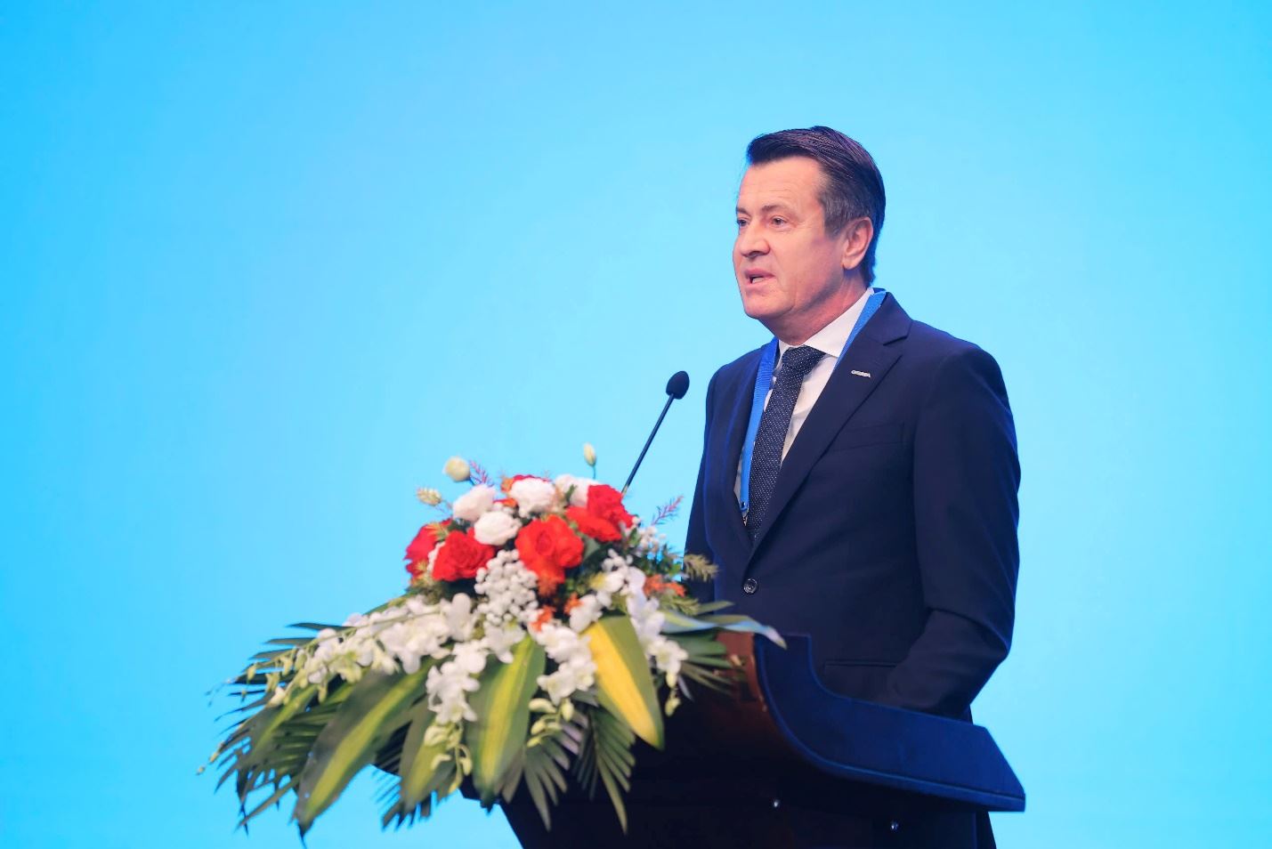 Ông Julian Gorman, Giám đốc khu vực châu Á - Thái Bình Dương của GSMA phát biểu tại buổi Lễ.