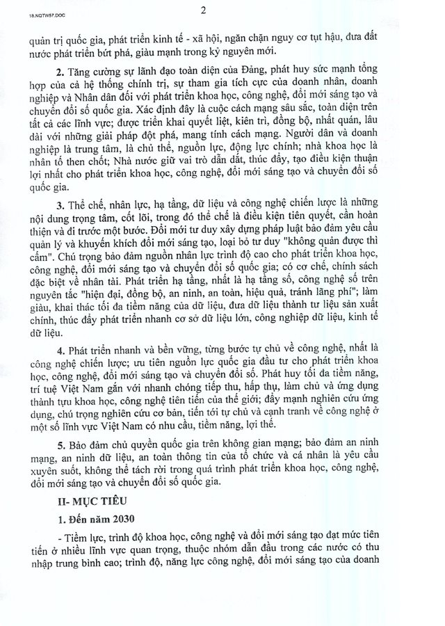 TOÀN VĂN: Nghị quyết 57-NQ/TW về đột phá phát triển khoa học, công nghệ, đổi mới sáng tạo và chuyển đổi số quốc gia- Ảnh 3.