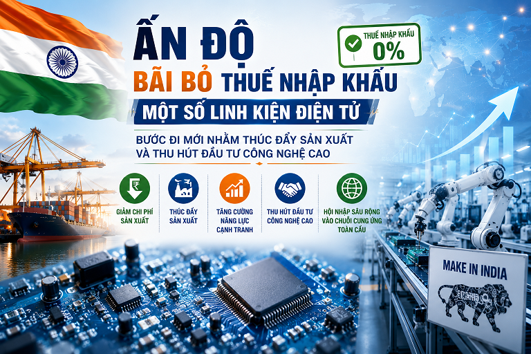 Ấn Độ bãi bỏ thuế nhập khẩu một số linh kiện điện tử: Bước đi mới nhằm thúc đẩy sản xuất và thu hút đầu tư công nghệ cao