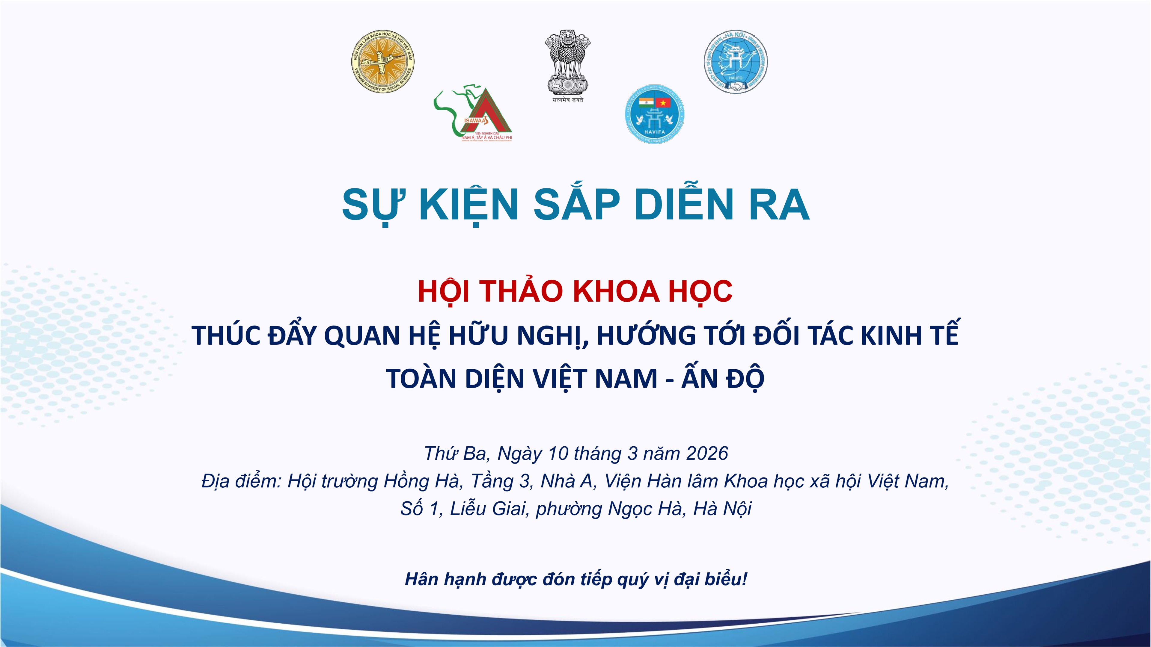 Hội thảo "Thúc đẩy quan hệ hữu nghị, hướng tới đối tác kinh tế toàn diện Việt Nam - Ấn Độ"