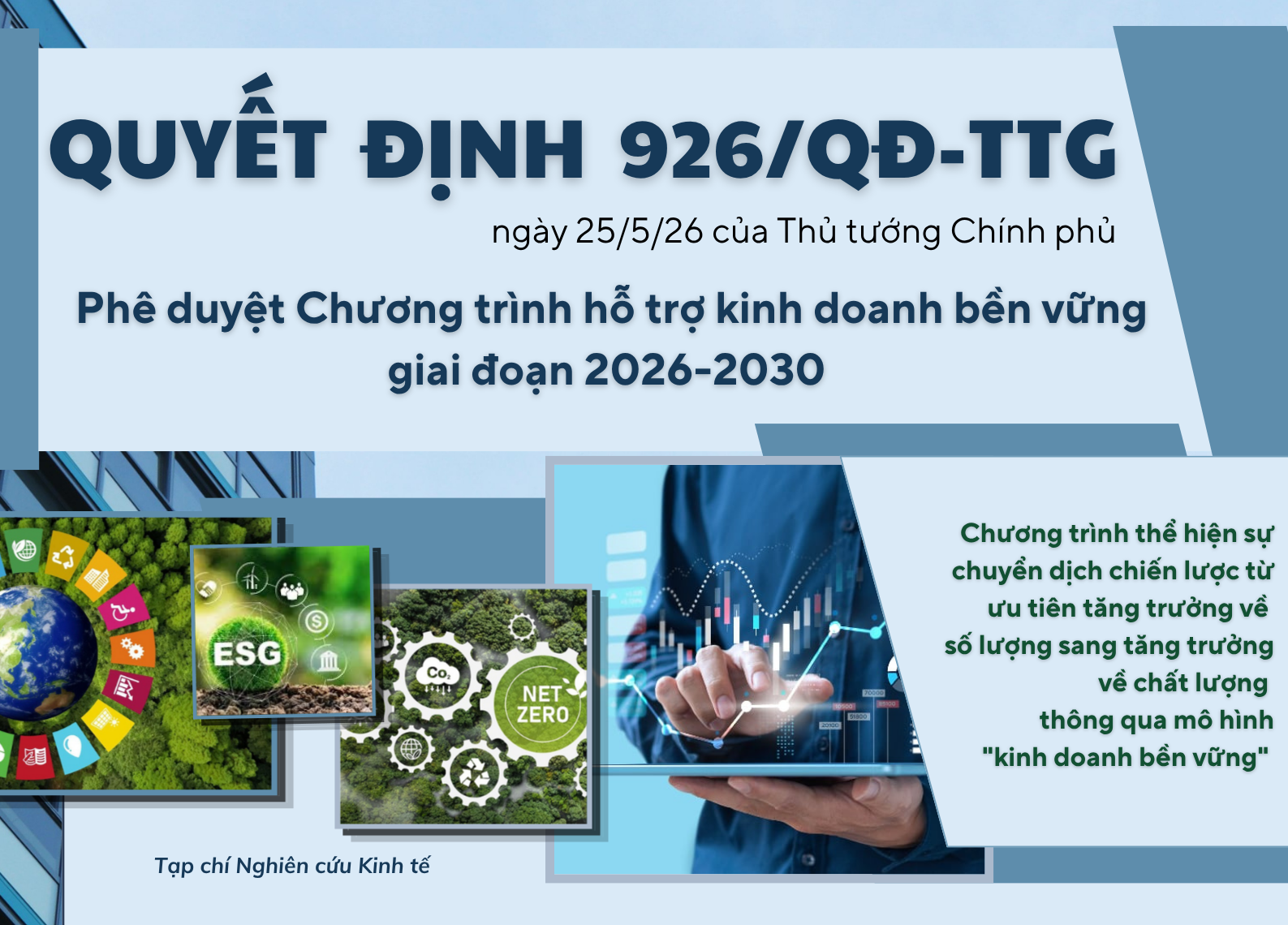 Quyết định số 926/QĐ-TTg ngày 25/5/26 của Thủ tướng Chính phủ: Phê duyệt Chương trình hỗ trợ kinh doanh bền vững giai đoạn 2026 - 2030