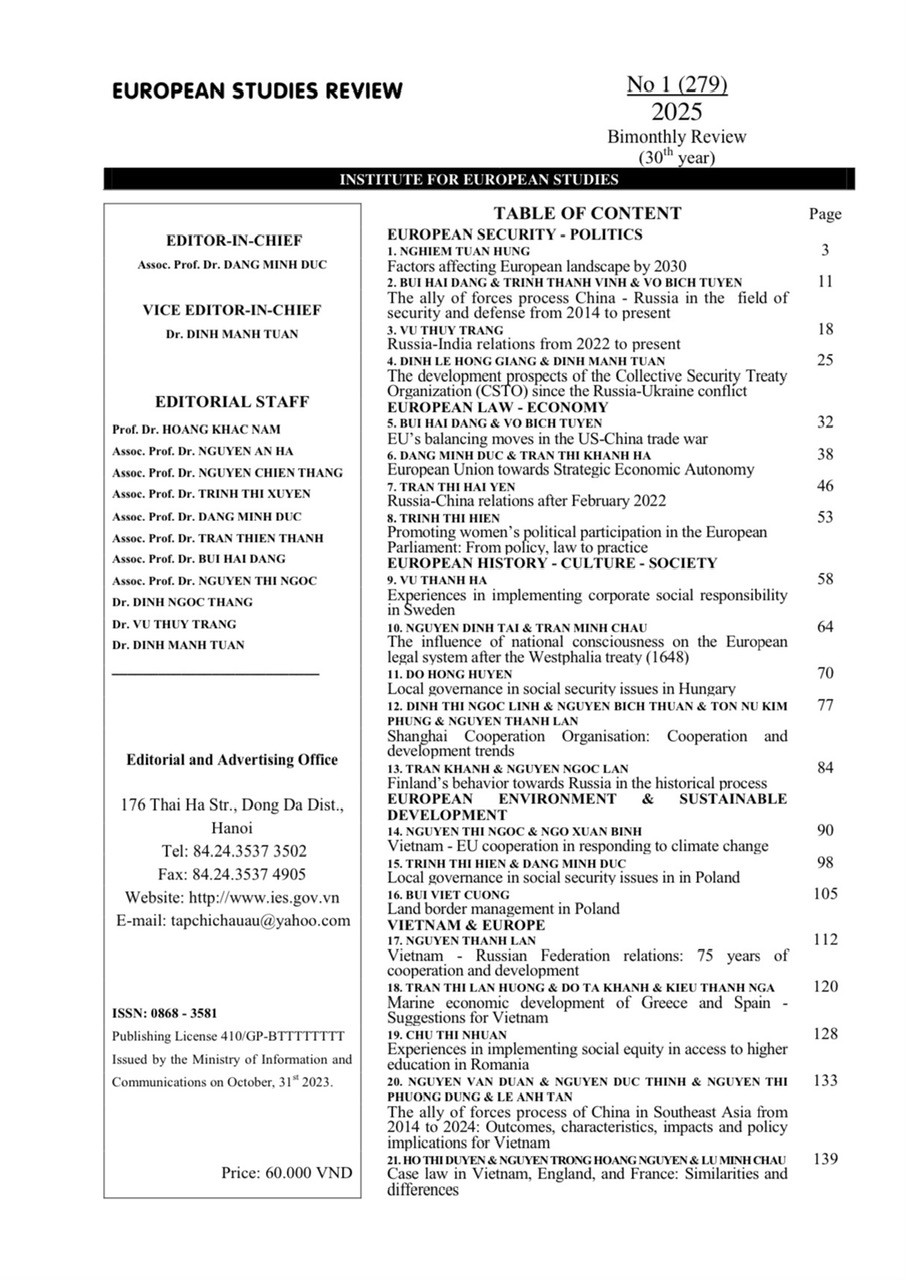 Mục lục Tiếng Anh số 01/2025