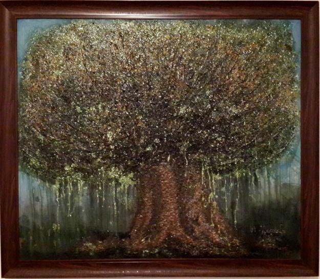 Sơn dầu và vỏ trứng trên vải
140 x 120cm
2013